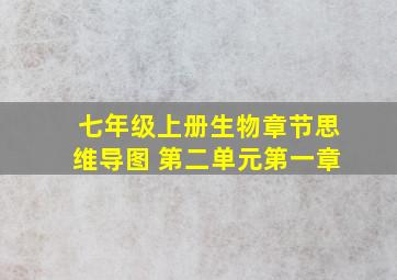 七年级上册生物章节思维导图 第二单元第一章